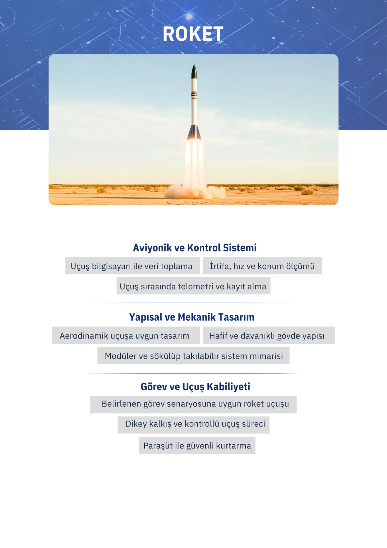 TEKNOFEST roket yarışması aerodinamik tasarım ve uçuş kontrol sistemi detaylar