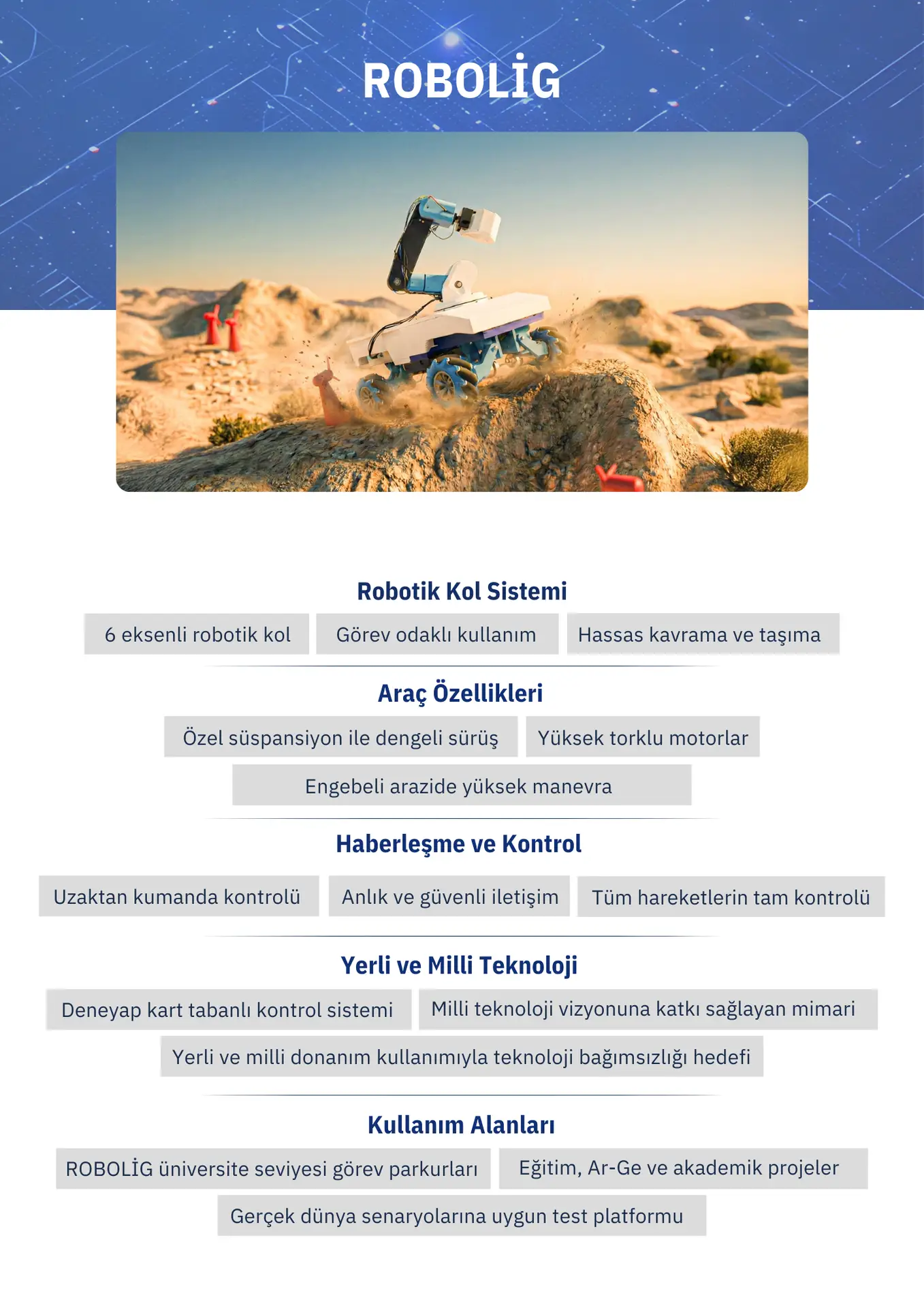 TEKNOFEST Robolig yarışması için geliştirilen robotik sistem detaylar